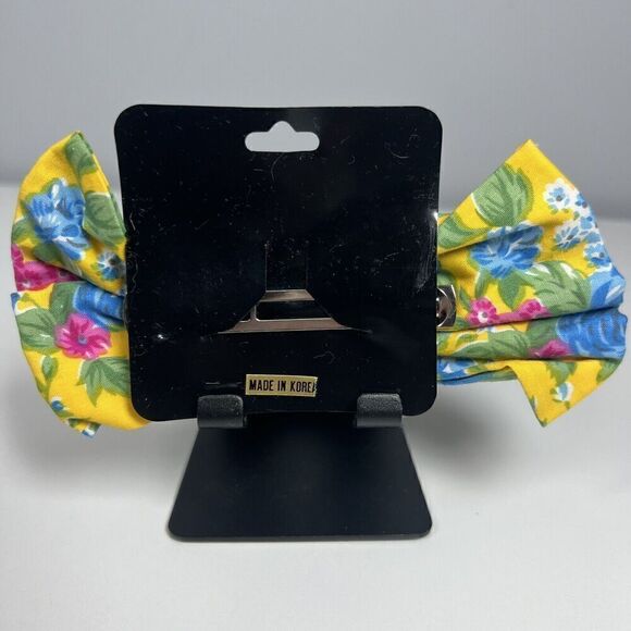 Vintage Top Star Floral 5” Bow Clip 1989 Retro 80's NOS - Picture 4 of 6